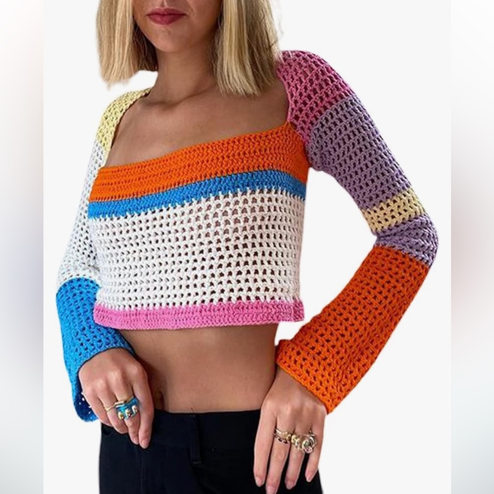 Crochet cropped sweater